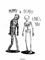 Mummy and Deady, print 30x40 cm