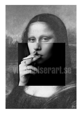 Zoom bild av Smoke Mona Lisa print poster villfarelser humor